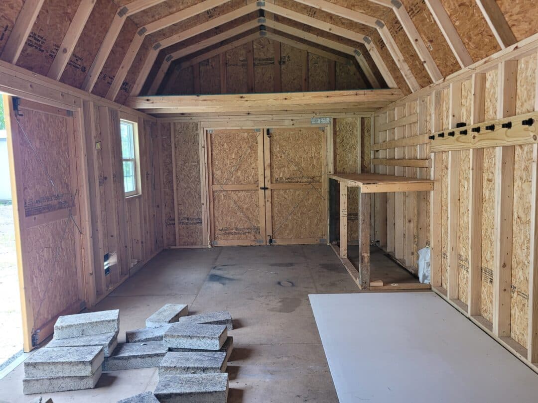 12x24 side lofted barn