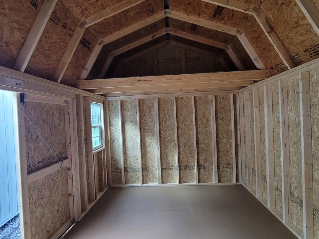 10x16 side lofted barn