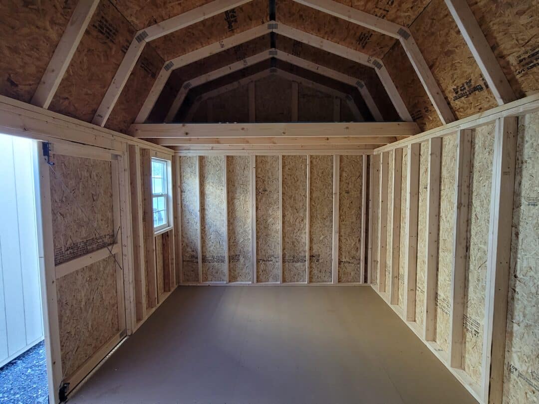 10x16 side lofted barn