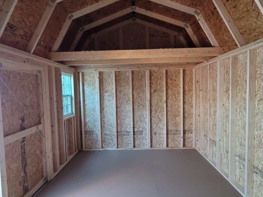 10x16 side lofted barn