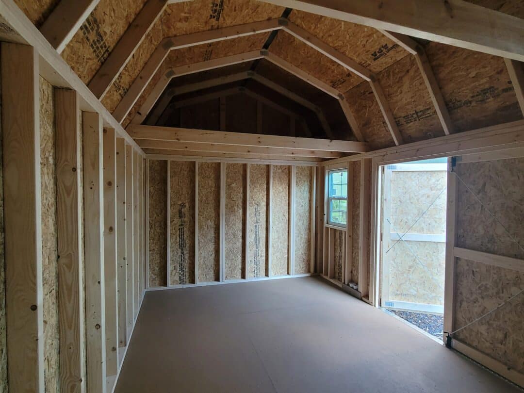 10x16 side lofted barn