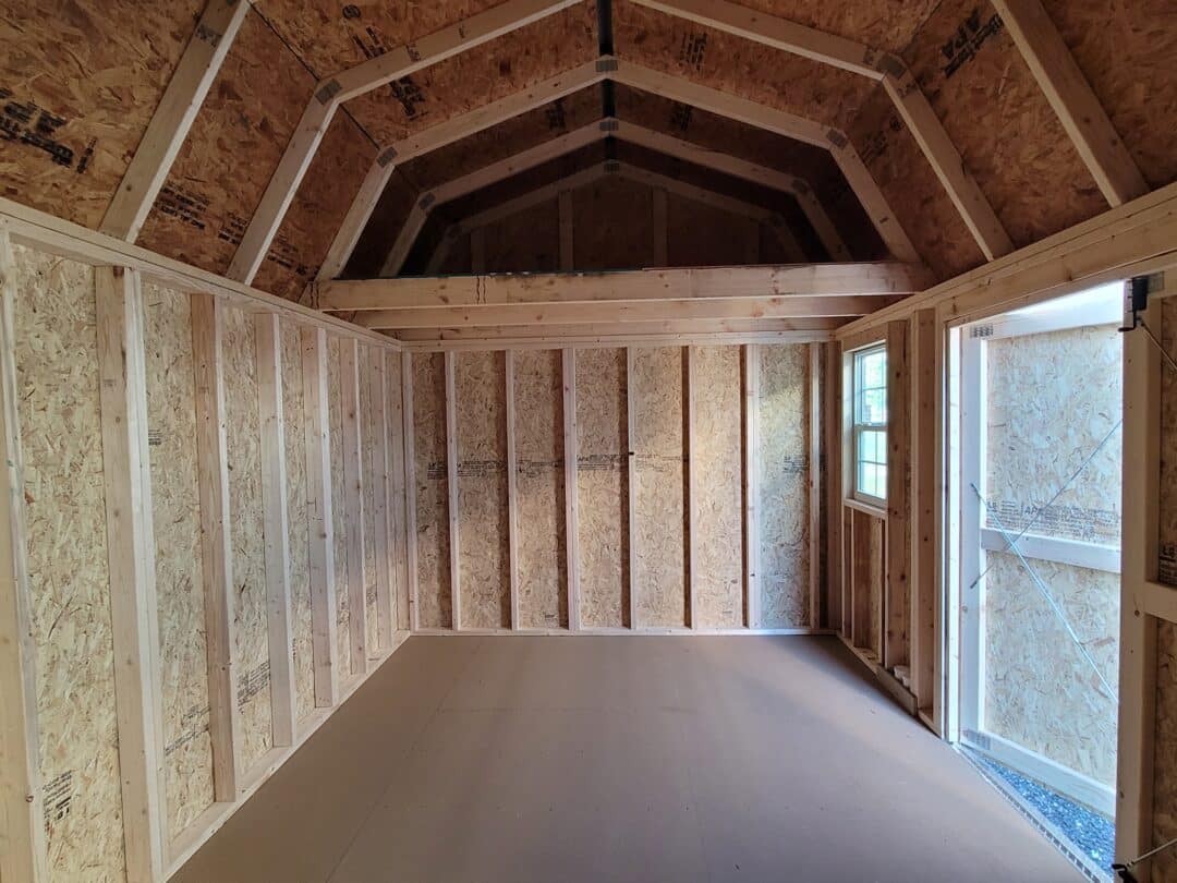 10x16 side lofted barn