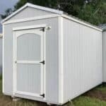 light blue studio sheds in myakka city fl with white trim