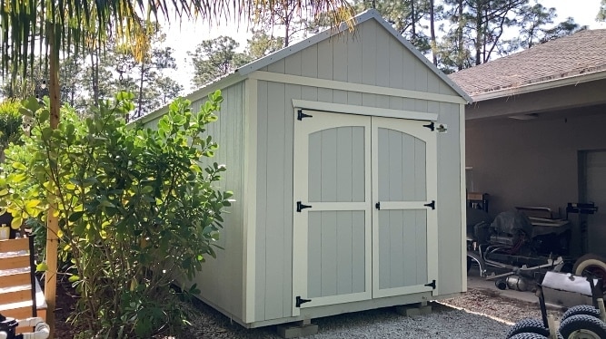 white storage shed in port orange fl